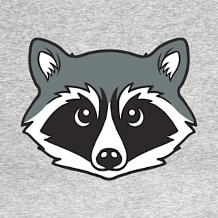 Kawaii Cute Raccoon Face Illustration T-Shirt